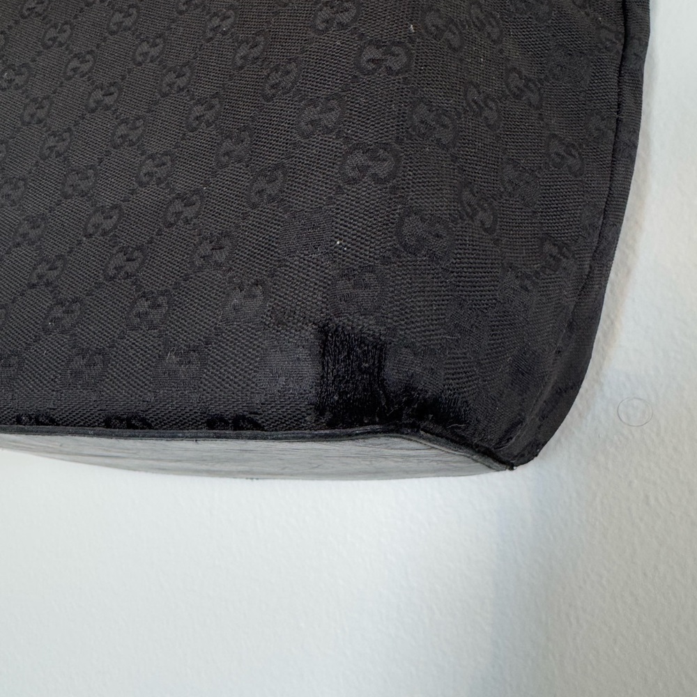 Gucci vintage black monogram tote bag canvas and leather - Picture 3 of 12